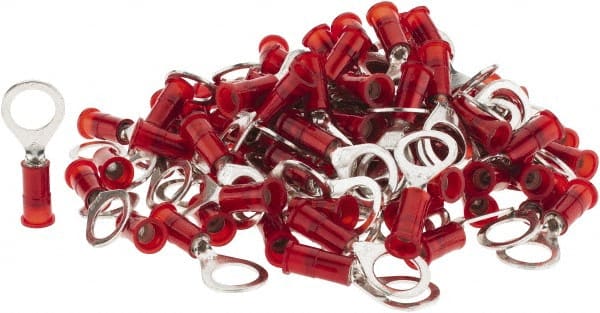 3M - 22-18 AWG Partially Insulated Crimp Connection Circular Ring Terminal - 5/16" Stud, Copper Contact - Exact Tooling