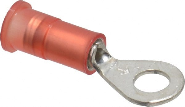 3M - 22-18 AWG Partially Insulated Crimp Connection Circular Ring Terminal - #8 Stud, Copper Contact - Exact Tooling