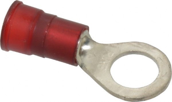 3M - 8 AWG Partially Insulated Crimp Connection Circular Ring Terminal - 3/8" Stud, Copper Contact - Exact Tooling