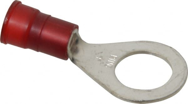 3M - 8 AWG Partially Insulated Crimp Connection Circular Ring Terminal - 1/2" Stud, Copper Contact - Exact Tooling