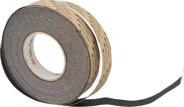 3M - Black Solid Color Anti-Slip Vinyl Tape - 1" Wide x 60' Long, Heavy/High Traffic - Exact Tooling
