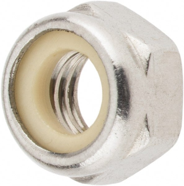 Value Collection - M5x0.80 Metric Coarse 18-8 & Austenitic Grade A2 Hex Lock Nut with Nylon Insert - 5mm High, Uncoated - Exact Tooling