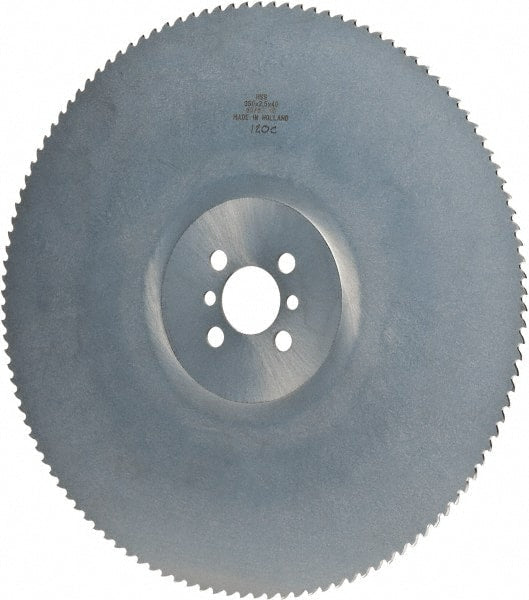 Kinkelder Saw - 350mm Blade Diam, 120 Teeth, High Speed Steel Cold Saw Blade - 40mm Arbor Hole Diam, 2.5mm Blade Thickness - Exact Tooling