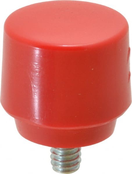 NUPLA - 1" Face Diam, Grade Medium, Red Hammer Tip/Face - Plastic - Exact Tooling
