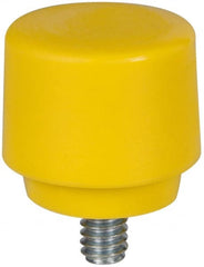 NUPLA - 1" Face Diam, Grade Extra Hard, Yellow Hammer Tip/Face - Plastic - Exact Tooling