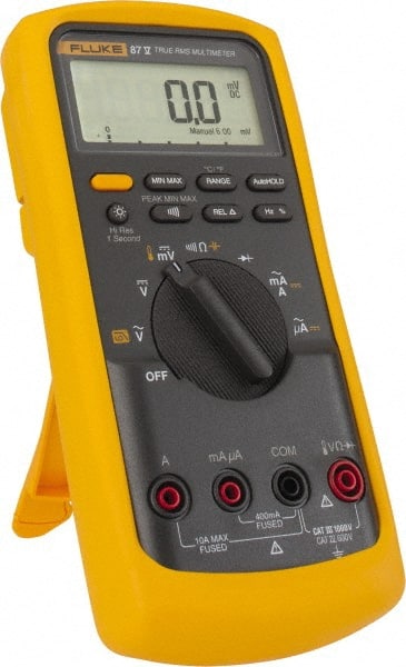 Fluke - 87-5, CAT IV, CAT III, 1,000 VAC/VDC, Digital True RMS Auto Ranging Manual Ranging Multimeter - 50 mOhm, Measures Voltage, Capacitance, Current, Frequency, Resistance, Temperature - Exact Tooling