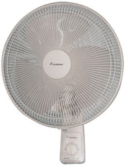 Comfort Zone - 16" Blade, 1/20 hp, 2,300 Max CFM, Single Phase Oscillating Wall Mounting Fan - 0.47 Amps, 120 Volts, 3 Speed - Exact Tooling
