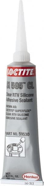Loctite - 80 mL Tube Clear RTV Silicone Joint Sealant - 30 min Tack Free Dry Time, 24 hr Full Cure Time, Series 160 - Exact Tooling
