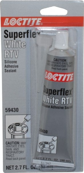 Loctite - 80 mL Tube White RTV Silicone Joint Sealant - 30 min Tack Free Dry Time, 24 hr Full Cure Time, Series 135 - Exact Tooling