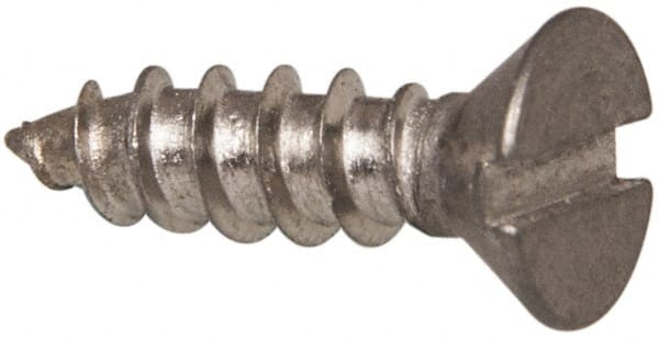 Value Collection - #6 Flat Head Slotted Sheet Metal Screw - Stainless Steel, 1/2" OAL, Grade 316 - Exact Tooling