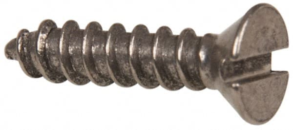 Value Collection - #6 Flat Head Slotted Sheet Metal Screw - Stainless Steel, 5/8" OAL, Grade 316 - Exact Tooling