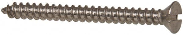 Value Collection - #6 Flat Head Slotted Sheet Metal Screw - Stainless Steel, 1-1/2" OAL, Grade 316 - Exact Tooling