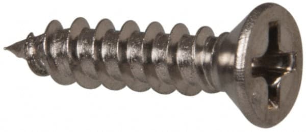 Value Collection - #6 Flat Head Phillips Sheet Metal Screw - Stainless Steel, 5/8" OAL, Grade 316 - Exact Tooling
