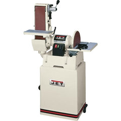Jet - 48 Inch Long x 6 Inch Wide Belt, 12 Inch Diameter, Horizontal and Vertical Combination Sanding Machine - 2,500 Ft./min Belt Speed, 1-1/2 HP, Single Phase - Exact Tooling