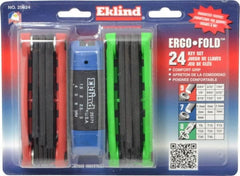 Eklind - 24 Piece T8 to T30 Steel Fold-Up Torx/Hex Combo Key Set - Exact Tooling