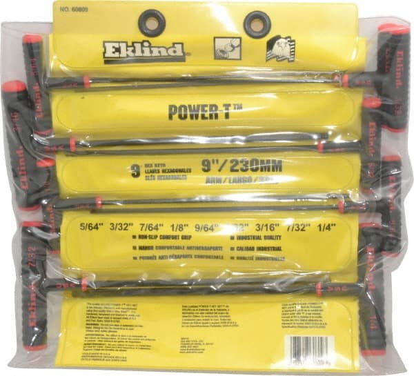 Eklind - 9 Piece T-Handle Hex Key Set - Exact Tooling