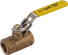 Apollo - 1/2" Pipe, Standard Port, Bronze Standard Ball Valve - 2 Piece, NPT Ends, Locking Lever Handle, 600 WOG, 150 WSP - Exact Tooling