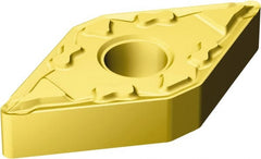 Sandvik Coromant - DNMG431 MF Grade 2025 Carbide Turning Insert - TiCN/AI2O3/TiN Finish, 55° Diamond, 1/2" Inscr Circle, 3/16" Thick, 1/64" Corner Radius - Exact Tooling