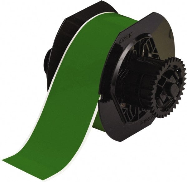 Brady - 2-1/4" Wide, Green Vinyl Labels - For BBP30 Label Printer, BBP33 Label Printer, BBP35 Multicolor Sign & Label Printer, BBP37 Color & Cut Sign & Label Printer, BradyPrinter S3100, BBP31 Sign & Label Printer - Exact Tooling