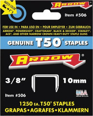 Arrow - 3/8" Wide High Carbon Steel Heavy-Duty Staples - 3/8" Leg Length - Exact Tooling