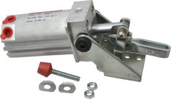 De-Sta-Co - 200 Lb Inner Hold Capacity, Horiz Mount, Air Power Hold-Down Toggle Clamp - 1/8 NPT Port, 145 Max psi, 102° Bar Opening, 26.92mm Height Under Bar - Exact Tooling