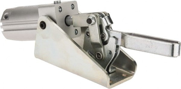 De-Sta-Co - 2,670 Lb Inner Hold Capacity, Horiz Mount, Air Power Hold-Down Toggle Clamp - 1/4 NPT Port, 145 Max psi, 94° Bar Opening, 57.15mm Height Under Bar - Exact Tooling