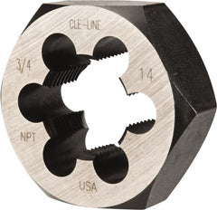 Cle-Line - 3/4-14 NPT Thread, Hex Pipe Die - Carbon Steel - Exact Tooling