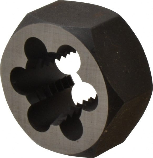 Cle-Line - 3/4-10 UNC Thread, 1-7/16" Hex, Hex Rethreading Die - Carbon Steel, 3/4" Thick, Series 0650 - Exact Tooling