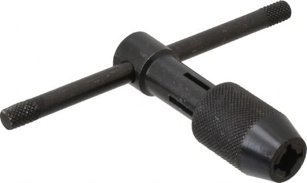 Cle-Line - #12 to 1/2" Tap Capacity, T Handle Tap Wrench - 3-5/8" Overall Length - Exact Tooling