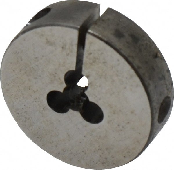 Cle-Line - #4-40 UNC Thread, 13/16" Outside Diam Carbon Steel Round Die - 1/4" Thick, Right Hand Thread, Adjustable - Exact Tooling
