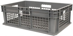 Akro-Mils - 1.78 Cu Ft, 45 Lb Load Capacity Gray Polyethylene Tote Container - Stacking, 23.3" Long x 15.8" Wide x 8.3" High - Exact Tooling