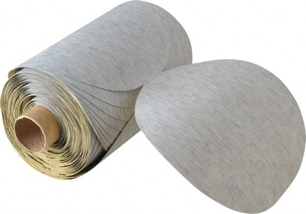 3M - 5" Diam, 240 Grit Silicon Carbide Adhesive PSA Disc - Very Fine Grade, Gray, A Weighted Backing, Flexible, Use with Random Orbital Sanders - Exact Tooling