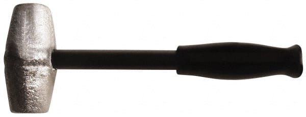 American Hammer - 4 Lb Head 1-1/2" Face Lead Alloy Hammer - 10" OAL, Steel Handle with Grip - Exact Tooling