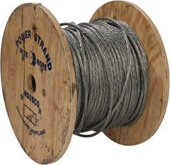 WorkSmart - 3/8" Diam, Aircraft Cable - 10,800 Lb Breaking Strength, 1 x 7 Single Strand - Exact Tooling