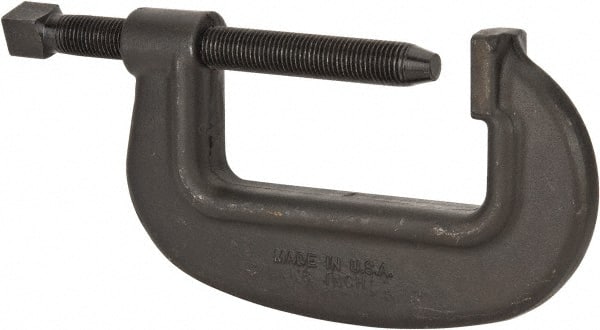 Wilton - Extra Heavy-Duty 8-1/2" Max Opening, 3-5/8" Throat Depth, Forged Steel Standard C-Clamp - 31,250 Lb Capacity, 0" Min Opening, Standard Throat Depth, Cold Drawn Steel Screw - Exact Tooling