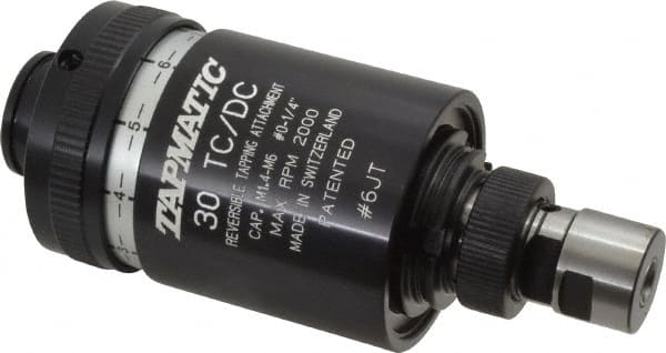 Tapmatic - Model 30TC/DC, No. 0 Min Tap Capacity, 1/4 Inch Max Mild Steel Tap Capacity, JT6 Mount Tapping Head - 21600 (J116), 21700 (J117) Compatible, Includes Tap Clamping Wrenches, for Manual Machines - Exact Tooling