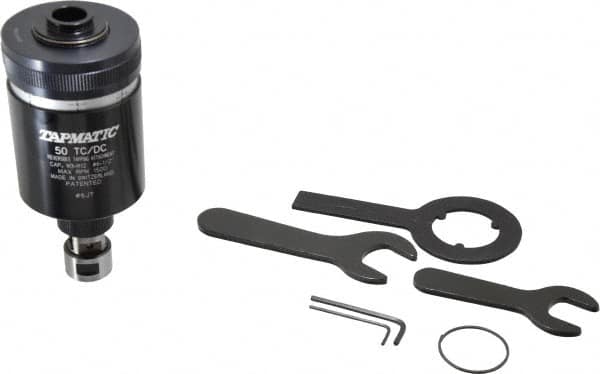 Tapmatic - Model 50TC/DC, No. 6 Min Tap Capacity, 1/2 Inch Max Mild Steel Tap Capacity, JT6 Mount Tapping Head - 22100 (J421), 22000 (J422) Compatible, Includes Tap Clamping Wrenches, for Manual Machines - Exact Tooling