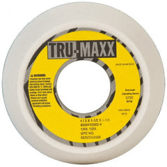 Tru-Maxx - 4" Diam, 1-1/4" Hole Size, 1-1/2" Overall Thickness, 80 Grit, Type 11 Tool & Cutter Grinding Wheel - Medium Grade, Aluminum Oxide, K Hardness, 5,730 RPM - Exact Tooling