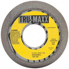 Tru-Maxx - 4" Diam, 1-1/4" Hole Size, 1-1/2" Overall Thickness, 60 Grit, Type 11 Tool & Cutter Grinding Wheel - Medium Grade, Aluminum Oxide, J Hardness, 5,730 RPM - Exact Tooling