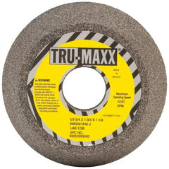 Tru-Maxx - 5" Diam, 1-1/4" Hole Size, 1-3/4" Overall Thickness, 46 Grit, Type 11 Tool & Cutter Grinding Wheel - Coarse Grade, Aluminum Oxide, J Hardness, 4,585 RPM - Exact Tooling