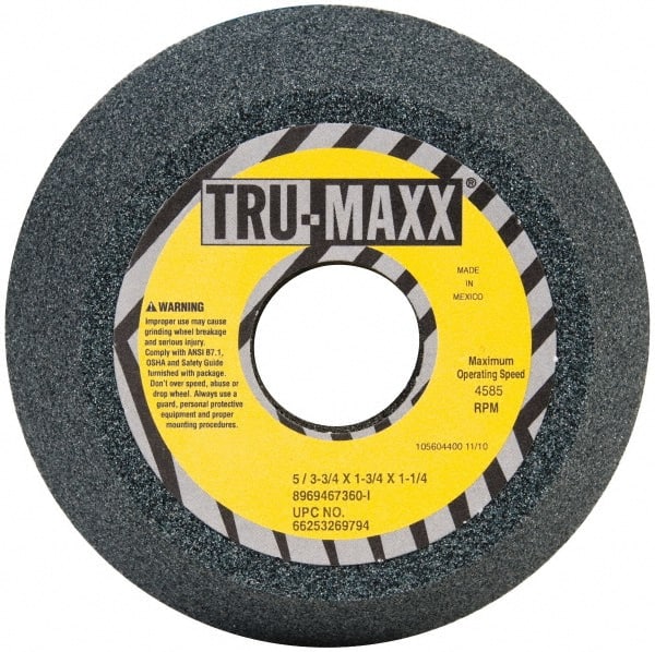 Tru-Maxx - 5" Diam, 1-1/4" Hole Size, 1-3/4" Overall Thickness, 60 Grit, Type 11 Tool & Cutter Grinding Wheel - Medium Grade, Aluminum Oxide, I Hardness, 4,585 RPM - Exact Tooling