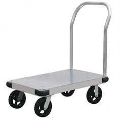 Value Collection - 2,000 Lb Capacity Aluminum Platform Truck - Aluminum Deck, 24" OAW - Exact Tooling