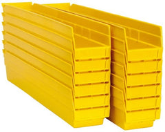 Akro-Mils - 23-5/8" Deep, Yellow Hopper Shelf Bin - 4" High x 4-1/8" Wide x 23-5/8" Long - Exact Tooling