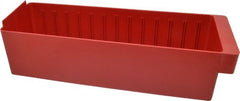 Quantum Storage - 17-5/8" Deep, Red High-Impact Polystyrene Drawer Bin - 4-5/8" High x 5-9/16" Wide x 17-5/8" Long - Exact Tooling