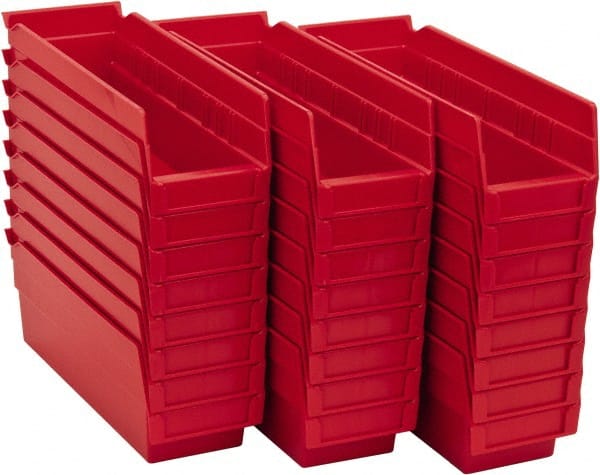 Akro-Mils - 11-5/8" Deep, Red Hopper Shelf Bin - 4" High x 4-1/8" Wide x 11-5/8" Long - Exact Tooling