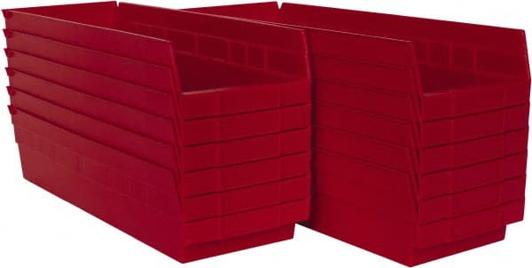 Akro-Mils - 17-7/8" Deep, Red Hopper Shelf Bin - 4" High x 6-5/8" Wide x 17-7/8" Long - Exact Tooling