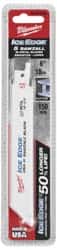 Milwaukee Tool - 6" Long x 3/4" Thick, Bi-Metal Reciprocating Saw Blade - Straight Profile, 18 TPI, Toothed Edge, Universal Shank - Exact Tooling