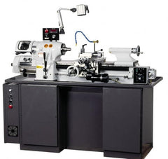 Vectrax - 11" Swing, 18" Between Centers, 220 Volt, Triple Phase Toolroom Lathe - 3 hp, 4,000 Max RPM, 1-1/4" Bore Diam, 762mm Deep x 1,701.8mm High x 1,854.2mm Long - Exact Tooling