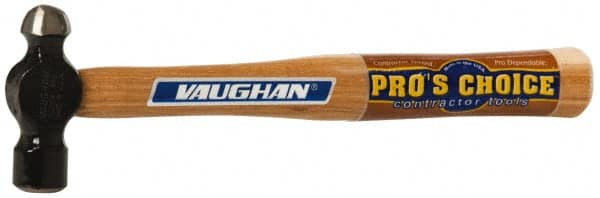 Vaughan Bushnell - 1/4 Lb Head Ball Pein Hammer - Hickory Handle, 10-1/4" OAL - Exact Tooling