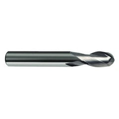 9/64" Dia. - 2" OAL - 30 Helix Bright CBD Ball Nose EM - 2 FL - Exact Tooling